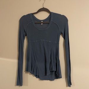 Free People Blue Long Sleeve Top
